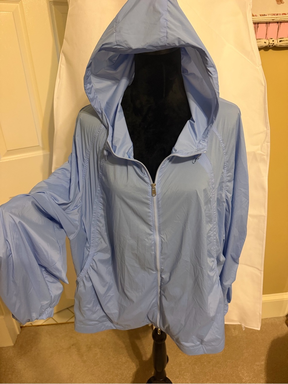 Light Blue Women’s Hooded Swim Cover-Up Jacket